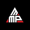MMP triangle letter logo design with triangle shape. MMP triangle logo design monogram. MMP triangle vector logo template with red