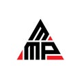 MMP triangle letter logo design with triangle shape. MMP triangle logo design monogram. MMP triangle vector logo template with red
