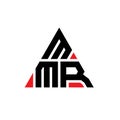 MMR triangle letter logo design with triangle shape. MMR triangle logo design monogram. MMR triangle vector logo template with red
