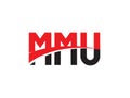 MMU Letter Initial Logo Design Royalty Free Stock Photo