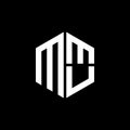 .MMU logo MMU icon MMU monogram MMU letter minimalist Circle flat Unique modern abstract logo design Royalty Free Stock Photo