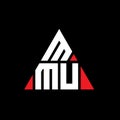 MMU triangle letter logo design with triangle shape. MMU triangle logo design monogram. MMU triangle vector logo template with red Royalty Free Stock Photo