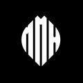 MMX circle letter logo design with circle and ellipse shape. MMX ellipse letters with typographic style. The three initials form a Royalty Free Stock Photo