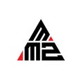 MMZ triangle letter logo design with triangle shape. MMZ triangle logo design monogram. MMZ triangle vector logo template with red Royalty Free Stock Photo