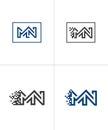 MN NM Iconic Letter base Logo Design