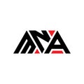 MNA triangle letter logo design with triangle shape. MNA triangle logo design monogram. MNA triangle vector logo template with red Royalty Free Stock Photo
