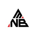 MNB triangle letter logo design with triangle shape. MNB triangle logo design monogram. MNB triangle vector logo template with red Royalty Free Stock Photo