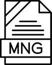 MNG Outline Vector Icon Royalty Free Stock Photo