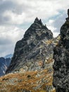 Mnich and the climbers in Tatra Mountains