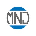 MNJ letter logo design on white background. MNJ creative initials circle logo concept. MNJ letter design Royalty Free Stock Photo