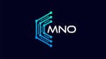 mno infinity initial letter logo icon design vector. simple letter mno color vector logo concept Royalty Free Stock Photo
