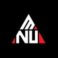 MNU triangle letter logo design with triangle shape. MNU triangle logo design monogram. MNU triangle vector logo template with red Royalty Free Stock Photo