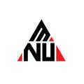 MNU triangle letter logo design with triangle shape. MNU triangle logo design monogram. MNU triangle vector logo template with red Royalty Free Stock Photo