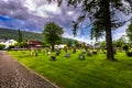 Mo I Rana - June 16, 2018: The cemetery of Mo I Rana, Norway