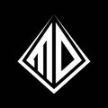 MO logo letters monogram with prisma shape design template
