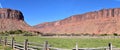 Moab Panorama views of Colorado River Highway UT 128  in Utah around  Hal and Jackass canyon and Red Cliffs Lodge on a Sunny morni Royalty Free Stock Photo