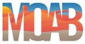 Moab Scene with Red Rocks, Mesa and Arch, Typography Vector Illustration