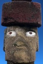 Moai Ahu Ko Te Riku, the only complete moai on Easter Island, Rapa Nui, Polynesia, Chile, South America