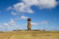 Moai at Ahu Tongariki, Easter island, Chile. Royalty Free Stock Photo