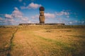 Moai at Ahu Tongariki, Easter island, Chile. Royalty Free Stock Photo