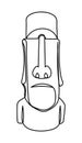 Moai - Easter Island Head continuous single line style