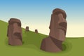 Moai - Easter Island Statues - Stock Illustration