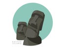 Moai - Easter Island Statues - Stock Illustration