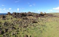 Moai fallen face down