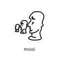 Moai icon. Trendy modern flat linear vector Moai icon on white b