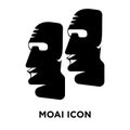 Moai icon vector isolated on white background, logo concept of M