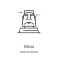 moai icon vector from world landmarks collection. Thin line moai outline icon vector illustration. Linear symbol for use on web