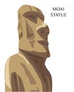 Moai Monolithic Statue Chile vector illustration