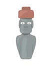 moai statue with hat
