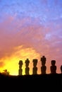 Moai statues- Easter Island Royalty Free Stock Photo