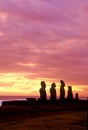 Moai statues- Easter Island Royalty Free Stock Photo