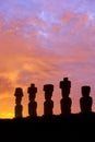 Moai statues- Easter Island Royalty Free Stock Photo