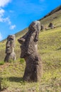 Moai Statues in Easter Island, Chile Royalty Free Stock Photo