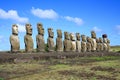Moai statues, Easter Island, Chile Royalty Free Stock Photo