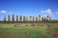 Moai statues, Easter Island, Chile Royalty Free Stock Photo