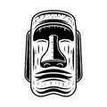 Moai stone face, easter island statue vector