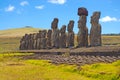 Moai Stone Statues at Rapa Nui - Easter Island