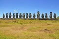 Moai Stone Statues at Rapa Nui - Easter Island