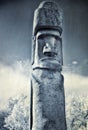 Moai, traditional Easter Island statue Royalty Free Stock Photo