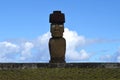 Moais at Ahu Tahai ceremonial complex near Hanga Roa, Rapa Nui Easter Island Royalty Free Stock Photo