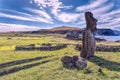 Moai in Ahu Tongariki Easter Island Chile Royalty Free Stock Photo