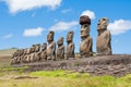 Moais in Easter Island Royalty Free Stock Photo