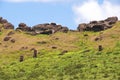 Moais at Rano Raraku volcano