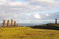 Moais in Tahai, Easter island (Chile) Royalty Free Stock Photo