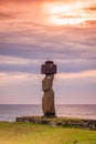 moais in Tahai at sunset, Rapa Nui, Easter Island