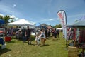 Crowds gather at a local market day